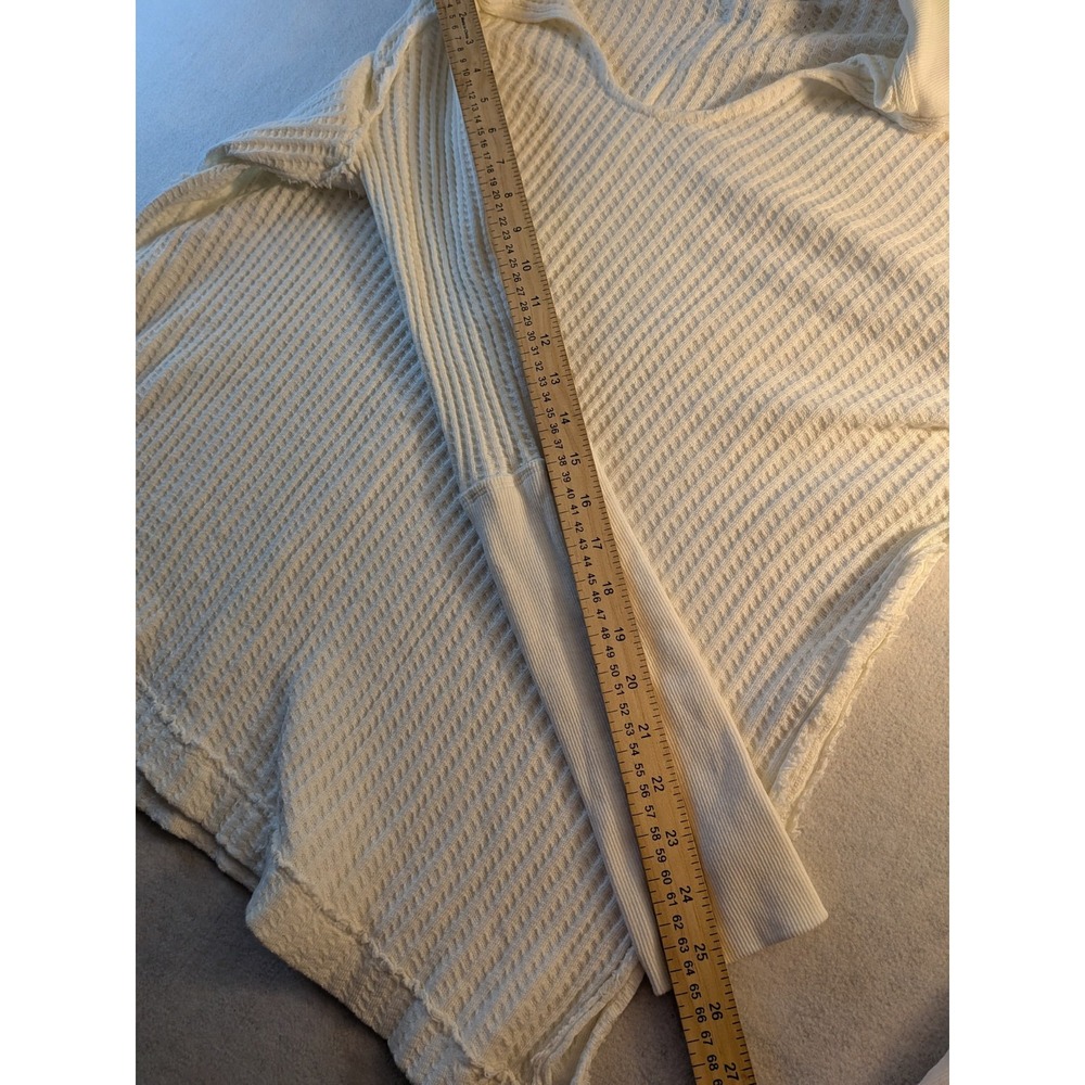 WE THE FREE- FREE PEOPLE Raymond Thermal Tunic Thumbholes Ivory Women's Small - Picture 15 of 15